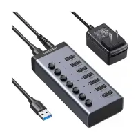 Ugreen CM481 USB Male to 7 USB Female Black USB HUB (90307)